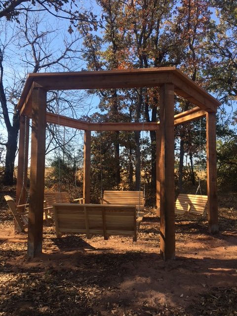 Outdoor Firepit and Swings 