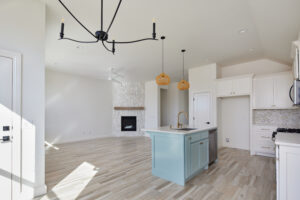 The luxury kitchen with furniture' and lighting at at Norman, OK