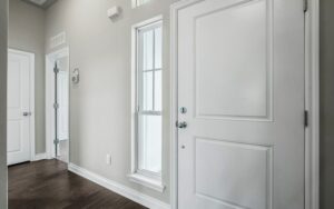 The entrance door with white theme