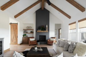 Valuted Ceiling Living Room - Prarie Valley Dr - Mustang OK - Landmark Fine Homes