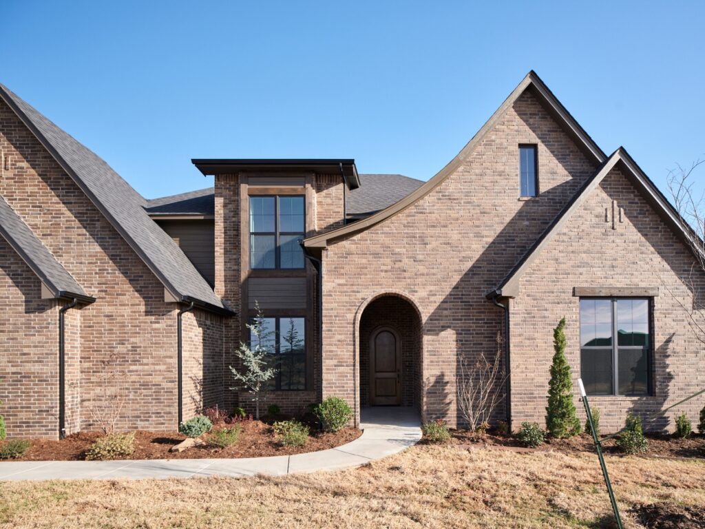 Modern brick house exterior with Luke floor plan in the Oklahoma City metro area