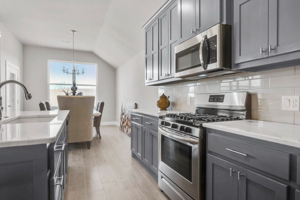 Modular kitchen of a residential home built by Landmark Fine Homes in Oklahoma City