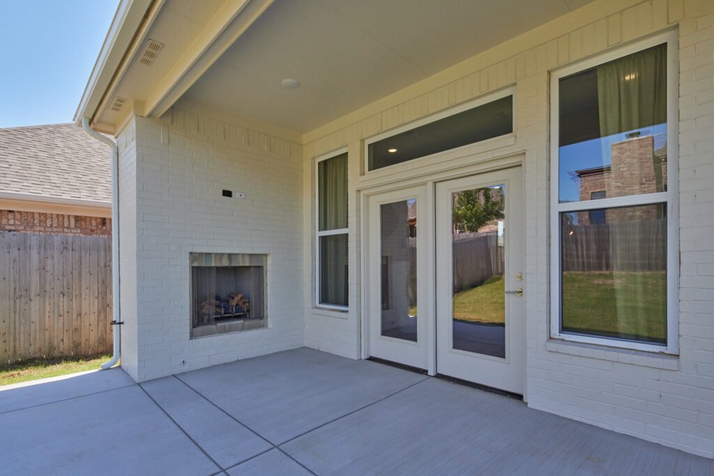 Backyard area of a residential home built by Landmark Fine Homes in Oklahoma City