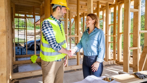 Construction walk and meeting to review the under-construction home in Oklahoma City