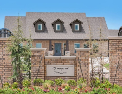 Front view of home at Springs at Valencia in an active adult community in Oklahoma City