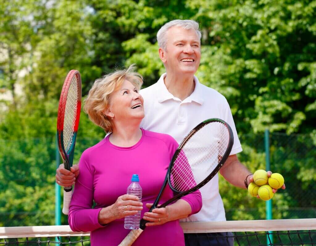 A couple learning to play tennis at fifty in the Oklahoma City metro area