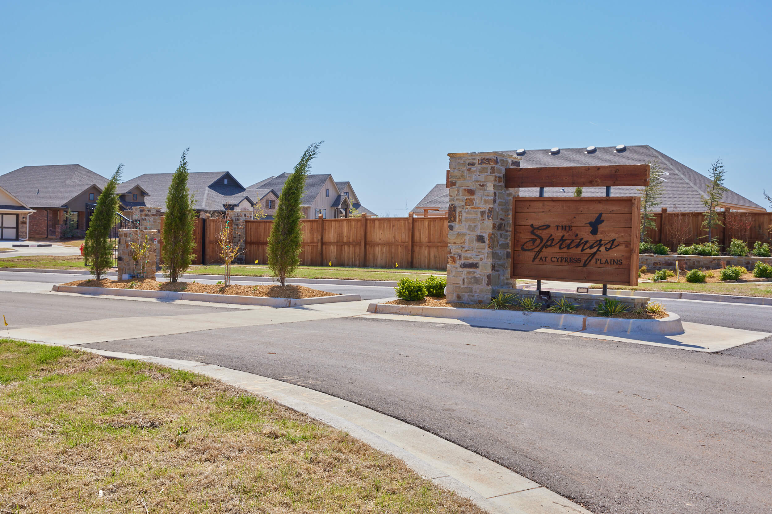 The springs at the Cypress Plains entrance in Edmond, OK